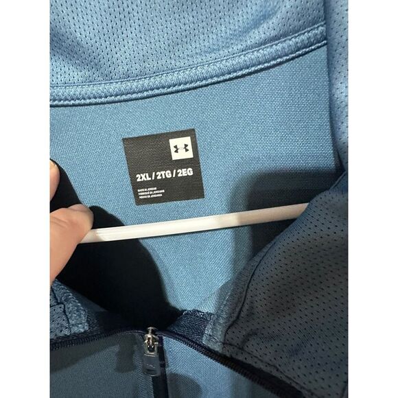 Under Armour Men's Jacket Blue Colorblock Full Zip Lightweight Pocket‎ Size 2XL - Picture 4 of 13